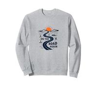 De Nouveau sur la Route : Voyage aventureux sur Une autoroute dans Le désert Sweatshirt, Unisexe pour Adultes, Gris Chiné, L