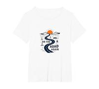 De Nouveau sur la Route : Voyage aventureux sur Une autoroute dans Le désert T-Shirt, Femme Grandes Tailles, Blanc, 2X
