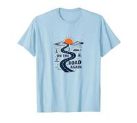 De Nouveau sur la Route : Voyage aventureux sur Une autoroute dans Le désert T-Shirt, Homme, Bleu Céleste, XL