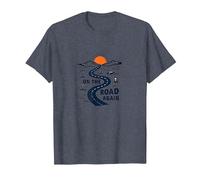 De Nouveau sur la Route : Voyage aventureux sur Une autoroute dans Le désert T-Shirt, Homme, Bleu Chiné, 3XL