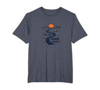 De Nouveau sur la Route : Voyage aventureux sur Une autoroute dans Le désert T-Shirt, Homme Grandes Tailles, Bleu Chiné, 3X Tall