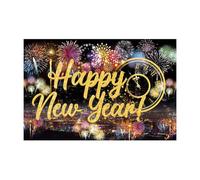 De Nouvel An - Enseigne Murale Ballons Dorés Impression 2D | Panneau Bonne Année 2026 99x150cm | Pour Photographie, Fête, Anniversaire, Accessoires Studio, Terrasse, Intérieur, Maison,