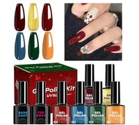 De Ongles En Gel - Ensemble De Doigtail De Noël À 6 Couleurs Pour Le Mariage, Plage Avec Usure À Sec Rapidement Durable, Manucure Art Cosmetics Pour Les Rencontres, Déplacements, Voyages