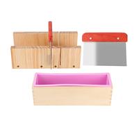 de pain de moisissure de savon RepiceFinem avec échelle 1200 ml Cadre en bois de doublure en silicone réutilisable pour le savon de bricolage Rose