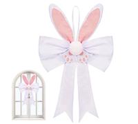 de Pâques - Décoration de ruban avec oreilles de lapin à LED, grand ornement de vacances de printemps | Accent de guirlande de porte éclairée, pièce de décoration pastel pour fes