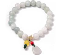 de Perle, de Pierre précieuse Naturelle Jade 8 mm en Cristal pour Femmes Feuilles Pendantes Charme