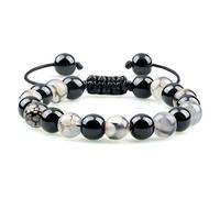 de Perle d'obsidienne Noir Naturel des Yeux de la Pierre d'oeil Tiger Yoga Essential Elastic Strand Bangles Gift