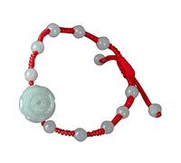 de Perle, émeraude Lucky Peony Flower Charm tressé Rouge Rouge Corde de Vacances Bijoux Amulet Attire de la prospérité de l'argent, b, b