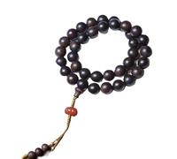 de Perles de Bois d'agar Violet, Perles de prière bouddhistes à Main, Chapelet de Bijoux