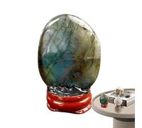 de pierre de palme labradorite, pierres précieuses labradorites pour le soulagement - Pierre d’inquiétude naturelle Pierre de palmier labradorite - Pierre de yoga anti-stress en de avec base pour femm