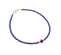 de Pierre précieuse Naturelle, en Cristal Naturel Lucky Charm Lapis Lazuli cinabar équilibre Bleu S925 Silver Perle Vacation Richesse amulette Attirer la prospérité de la prospérité