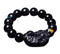 de Pierres précieuses Naturelles, de Pierres précieuses Naturelles, d'obsidienne dorée 12/14 mm, amulette Piyao pour la Protection, en Cristal de cinabre, pour éloigner Les Mauvais Esprits