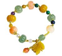 de Pierres précieuses Naturelles, en Soie dorée, Jade, Aventurine, Pendentif Chakra de guérison, Bijoux à Quartz pour la Bonne Fortune, Le Courage, la Chance la Richesse, Unisexe