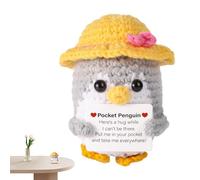 de Pingouin Souffle - Crochet de 3,94 Pouces, Jouet en Peluche, Adorable Figurine Faite à la Main, décoration Douce | Cadeau de Motivation pour Amis, collègues, Amoureux