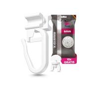 De-Plastik Lot de 100 patins en X + 10 bloqueurs, pour roulement intérieur de 6 mm, silencieux et lavables en machine, pour rails intérieurs et rails de rideaux, taille standard