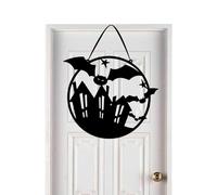 de porte d'Halloween | La sorcière est dans des mots noirs suspendus - Squelette de sorcière chauves-souris signe à suspendre pour fête d'Halloween, maison, mur, porte, fenêtre, maison hantée