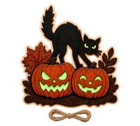 de porte Halloween décoration lumineuse spectaculaire en bois noir E