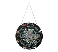 de porte païenne nordique - Roue de l'année vintage de 30,5 cm - Calendrier de sorcière avec signe de sorcière païen - Symbole céleste - Cadeau pour collègues, amis