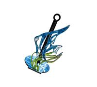 De porte-serviettes en papier en bois, décor de poisson bleu avec détails d ' algues, de rouleau de comptoir autoportant de 10, 15 pouces pour décoration de cuisine côtière, de en