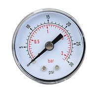 de pression mécanique 1/8 pouce BSPT Connexion arrière Double échelle Pointer Pointer pour l'huile d'huile Mesure du boîtier en métal durable du boîtier en métal transparent (0-30psi, 0-2bar)