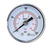 de pression mécanique 1/8 pouce BSPT Connexion arrière Double échelle Pointer Pointer pour l'huile d'huile Mesure du boîtier en métal durable du boîtier en métal transparent (0-200PSI, 0-14BAR)
