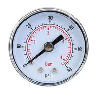 de pression mécanique 1/8 pouce BSPT Connexion arrière Double échelle Pointer Pointer pour l'huile d'huile Mesure du boîtier en métal durable du boîtier en métal transparent (0-60psi, 0-4bar)