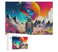 de qualité supérieure Puzzle Adulte planète colorée Bricolage astronautes Puzzle en Bois,DIY Jeu Occasionnel Jouets pour Couple