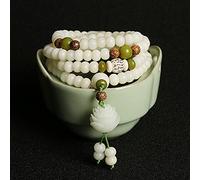 de Racine de Bodhi Naturel Blanc Jade Bodhi 108 Bouddha Perles du Chapelet Bodhi (Couleur métallique: Perles Rondes de 8 mm)