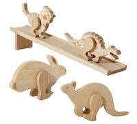 de rampes en bois 5 pièces | Éducatif Lapin Dinosaure Tigre Planche