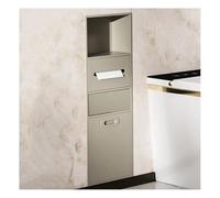 de Rangement INOX Encastrer Spécial Douche Murale en Acier Inoxydable Brossé avec Étagère Intégrée Et Bac Gain de Place 30 X 86 X 14 Cm pour de Salle de Bain pour Shampoing, Savon Et P