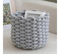 de rangement tressé - Organiseur en corde de coton - de maquillage - Boîte de rangement décorative pour bureau, table de chevet, chambre à coucher, salle d'école, bibliothèque, espace de