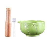 de râpe à ail - 13,5 x 13,5 x 7 cm - Outil de cuisine fait à la main avec éplucheur et brosse - Pour cuisiniers amateurs, camping-cars, sauces, marinades, vinaigrettes, conçu pour la