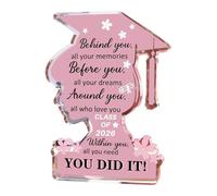 de remise de diplôme de table souvenir féminin en acrylique | Décorations de bureau pour remise de diplôme 2026 pour salon, appartement, table de chevet, bibliothèque, comptoir