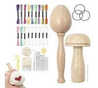 De Reprisage De Chaussettes Avec Champignon Et Œuf En Bois - De Réparation De Pull DIY, 18 Fils D'aiguilles À Broder Pour Grands-parents Débutants | Patchs De Tissage, De Réparation De Cha