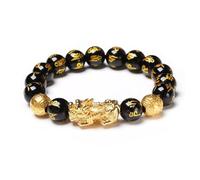 de Richesse de Chance du Fengshii, Feng Shui obsidien Bracelleté Perles Bouddha Bracelets élastiques pour Femmes Bijoux Hommes