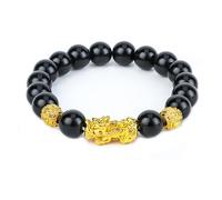 de Richesse de Chance du Fengshii, Feng Shui obsidien Bracelleté Perles Bouddha Bracelets élastiques pour Femmes Bijoux Hommes