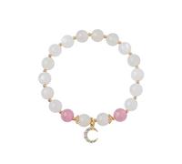 de Richesse Feng Shui, de Perles de Jade, Lune Blanche Naturelle, Cristal de Fraise, en Diamant, Bonne Chance, Fleur de pêcher, amulette Riche pour Femme, 13~14 cm, cinabre (Taille : 15 ~