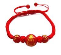 de Richesse Feng Shui en Fil Rouge cinabre avec 12 Animaux du Zodiaque, à Breloques en Cristal de guérison, Chakra Reiki pour Un Maximum de Chance en Argent, Femme Homme, Singe