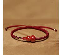 de Richesse Feng Shui Rouge cinabre avec WU Lou, Bijou Authentique, Cristal de guérison, amulette Reiki, Bonne Fortune, Courageux, Chanceux, Richesse, Mauvais Esprits, pour Hommes Femmes, Rouge vin