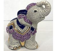 De Rosa Rinconada - Sculpture d'éléphant indien petit en céramique artistique peinte à la main