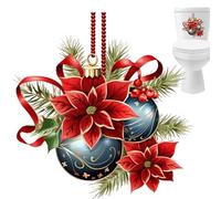 De Rose - Autocollant En PVC 30x30 Cm Rouge Amovible Pour Toilettes, Cloches, Réfrigérateurs Et Fenêtres, Décoration De Noël, Autocollants Muraux Et En Verre, Fournitures De Vacances