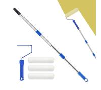 de rouleau de peinture pour brosse télescopique réglable brossée fine | Barre d'extension pour rouleau de peinture pour murs, intérieurs de maison, plafonds, pièces, sols, portes, armoires
