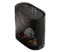 De Salle De Bain Avec Couvercle - Petit | De Conteneur Couvert Slim Avec Couvercle Supérieur Press | Décoratif Pour Les Déchets De Poussière Compact Pour La Maison De