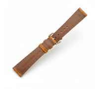 De Santis Bracelet de montre en cuir véritable de crocodile Cognac | coutures contrastées et boucle en acier inoxydable | remplacement de luxe fabriqué en Italie | dimensions 16 mm, 18 mm, 20 mm, 22