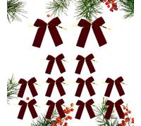 De Sapin De Noël | 12 Pièces Décorations de Fêtes Nœud de Couronne en Velours | Décoration Maison Polyvalente pour Fêtes Artisanales Extérieur Jardins Guirlandes Porte Mariage Anniversaire Intérieur