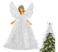 de Sapin de Noël Ange avec Ailes en Plumes Blanches | Décoration de Sapin de Noël | Décoration de Sapin de Noël pour décoration de Vacances ou décoration d'intérieur