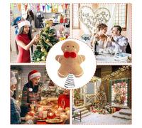 de sapin en pain d'épices - Décoration de vacances en peluche pour sapin de Noël | Jolie décoration festive pour cheminée, bibliothèque, table à manger d'hiver, fournitures de fête d'intérieur