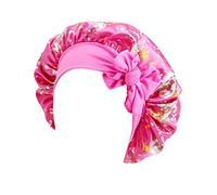 De Soie Rouge Enfants filles garçons tête chapeau casquette cheveux Turban tête Wrap Turban chapeaux bain bonnet de douche chapeau de bain des cheveux bonnets de douche bonnet de (Hot Pink, One Size)