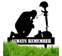 de soldat, de jardin en métal soldat agenouillé - Sans décoloration, cadeaux du jour de l'indépendance noir, de soldat agenouillé pour jardin, extérieur, pelouse