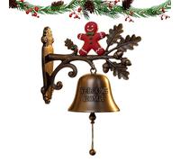de sonnette de porte de fête : cloche suspendue sur le thème de l'hiver, accent de ferme champêtre, décoration de Noël saisonnière, pièce d'affichage d'entrée vintage | pour porche jardin coc